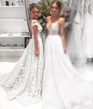 

Wedding Dress Sexy Mermaid/Trumpet Scoop Court Train Cap Sleeves Lace For Wedding Party