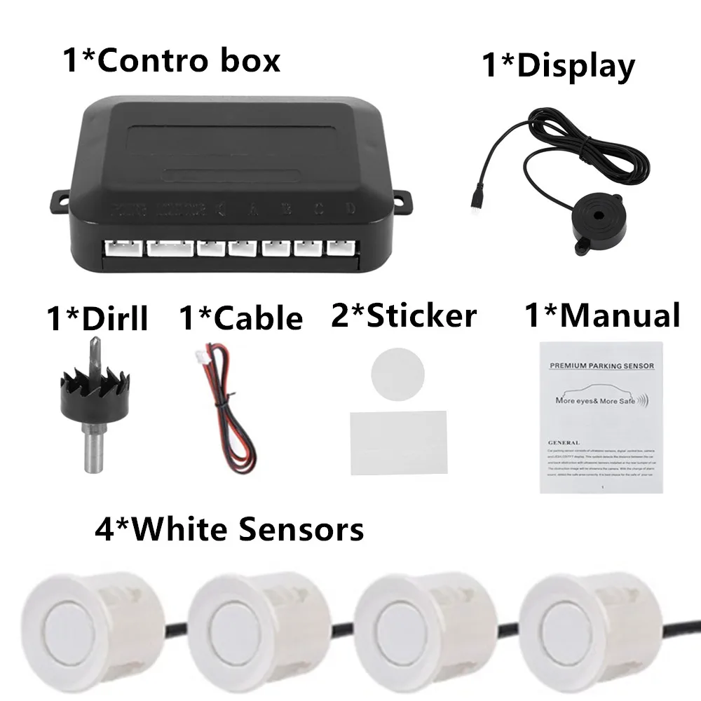 Автомобильный парктроник, парковочный датчик с 4 датчиками, запасной назад, парковочный радар, монитор, детектор, система, дисплей