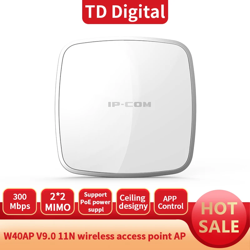 

IPCOM W40AP Wireless AP Indoor Ceiling AP 11n 300Mbps Wireless Wifi Access Point PoE Wifi Repeater Whole Coverage