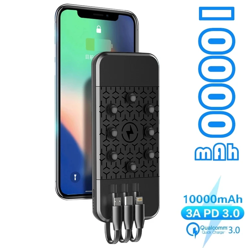 Power Bank 100000mah Wireless Portable Phone Charging External Battery Pack Own Line Sucker Poverbank for Samsung Xiaomi iphone | Мобильные