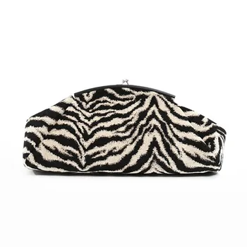 

Large Zebra Stripe Large Day Clutches Women Clip Envelope Bag Large Capacity Evening Bags Purses And Handbags
