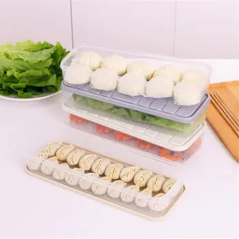 

Refrigerator Food Container Egg Fish Dumpling Storage Box Keep Eggs Fresh Refrigerator Organizer Non-Divided Kitchen Containers4