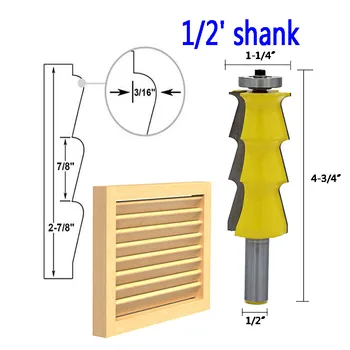 

1pc Louver Shutter Style Router Bit handrail - 1/2" Shank door knife Woodworking cutter Tenon Cutter for Woodworking Tools