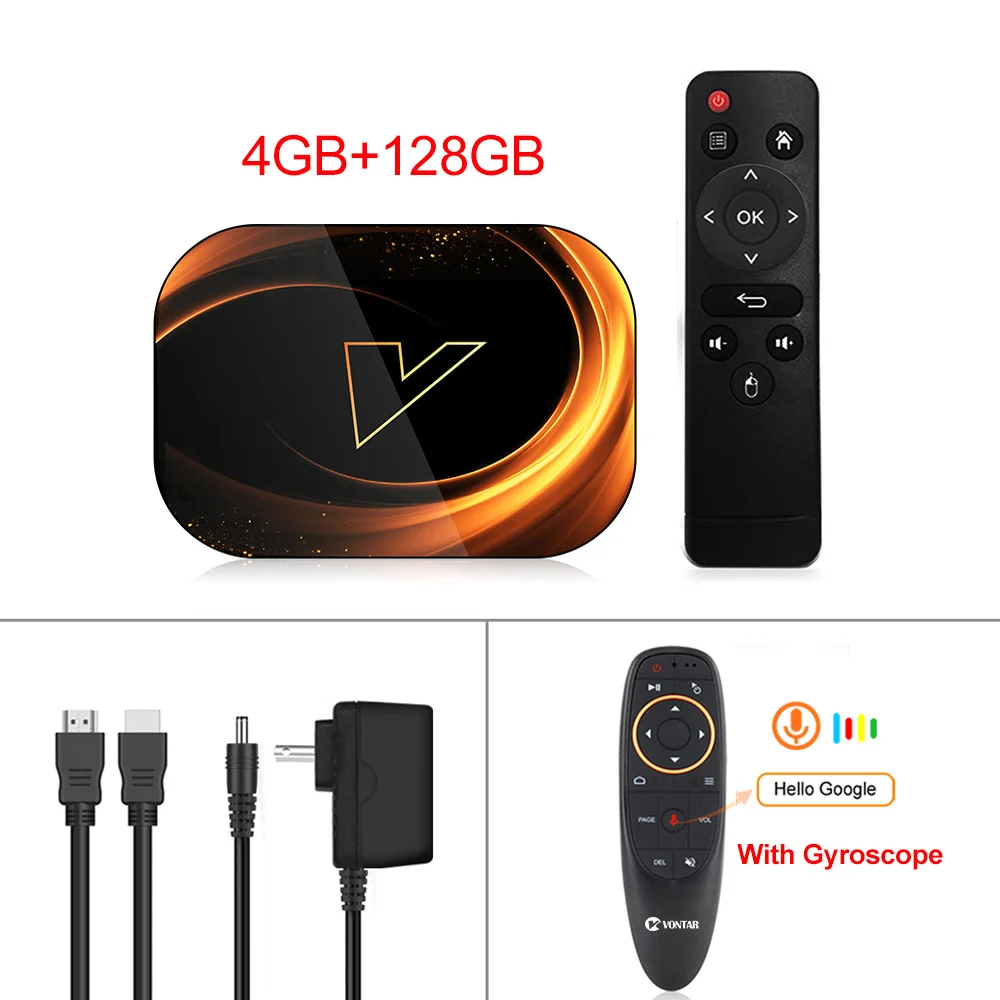 VONTAR X3 4 Гб 128 Гб 8K Amlogic S905X3 Smart tv BOX Android 9,0 Dual Wifi 1080P 4K Youtube ТВ-приставка 4 Гб 64 ГБ 32 ГБ - Цвет: 4GB 128GB G10 RC