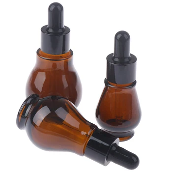 

1pcs 10ml/20ml/30ml Empty Amber Glass Gourd Dropper Bottle Essential Oil Perfume Pipette Bottles Refillable Container
