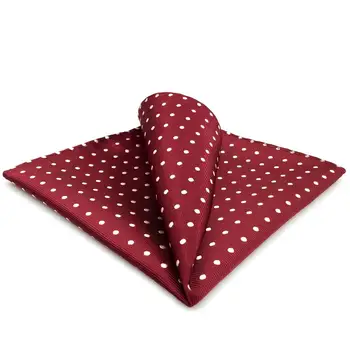 

Dots Red Crimson White Handkerchief Mens Neckties Jacquard Woven Suit Gift