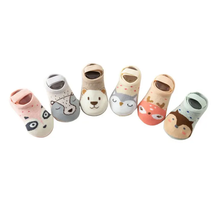 Newly 1 Pair Baby Kids Non-slip Floor Socks Shoes Soft Cute Breathable Warm for Home BFE88