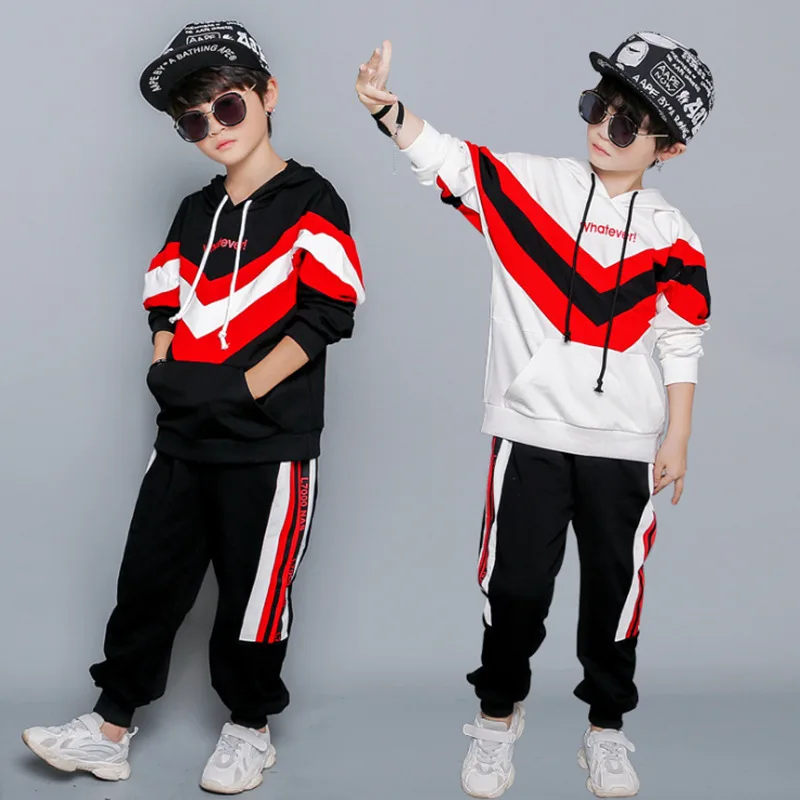 

New Boys and Girls Coat+pant Sports Sets Children's Clothes Sets Spring and Autumn Suits Stitching Color 5-12 Ages Kids Outfits