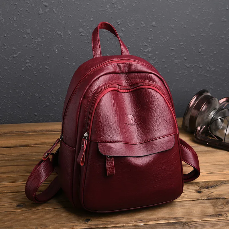 Casual Black PU Leather Female Backpack Women Back Pack Large Capacity College Travel Bag for Girls Leisure Ladies Shoulder Bags Casual Black PU Leather Female Backpack Women Back Pack Large Capacity College Travel Bag for Girls Leisure Ladies Shoulder Bags