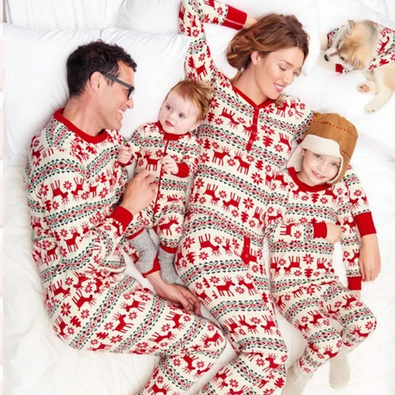 

Hot Sale Family Christmas Pajamas 2020 Mom and Son Matching Clothes 2 Piece Cartoon Casual Fall Winter Homewear Sleepwear Sets