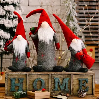 

2pcs/set Christmas Faceless Swedish Tomte Gnome Ornaments Handmade Scandinavian