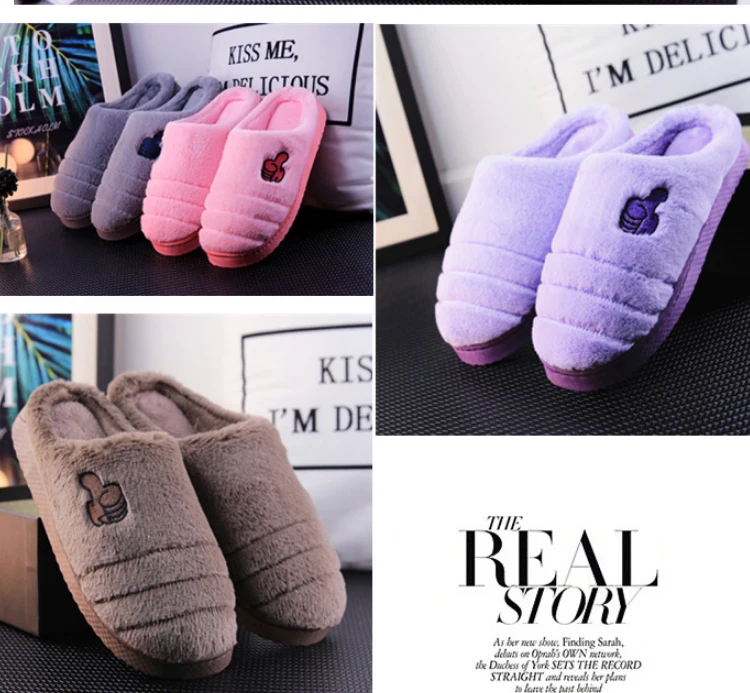 lover slipper new style household cotton slipper male indoor shoes non slip home slipper wool slipper keep warm winter shoes