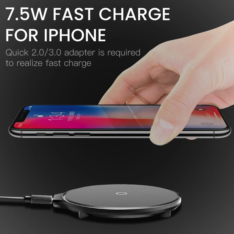 IONCT 10W Быстрое беспроводное зарядное устройство qi для iPhone X XR XS USB Беспроводная зарядка для samsung Xiaomi huawei зарядное устройство Беспроводная подставка