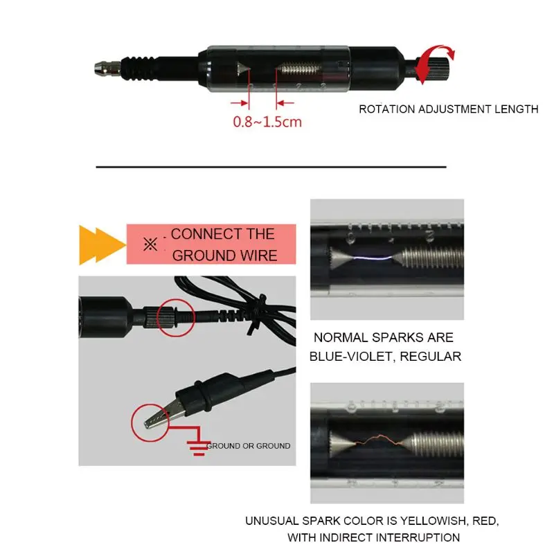 Car Spark Plug Jump Tester Double Hole Detector Ignition Size Good Test Bench Automotive High Voltage Line Package