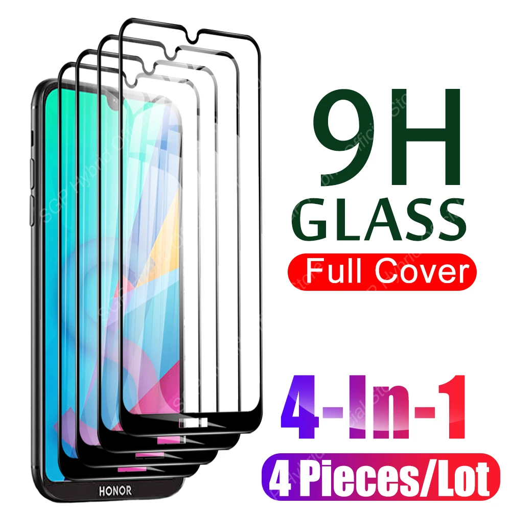 4 Pcs Full Cover Protective Glass For Honor 8S Prime 8A Pro 8X 8C 8 Lite Screen Protector On The Honor8 A C X S 9H Tempered Film | Мобильные