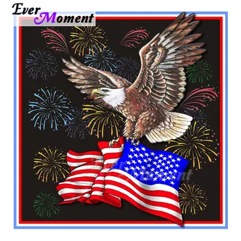 

Ever Moment Diamond Painting Eagle America Flag Firework 5D DIY Rhinestone Mosaic Full Square Drill Diamond Embroidery ASF2038