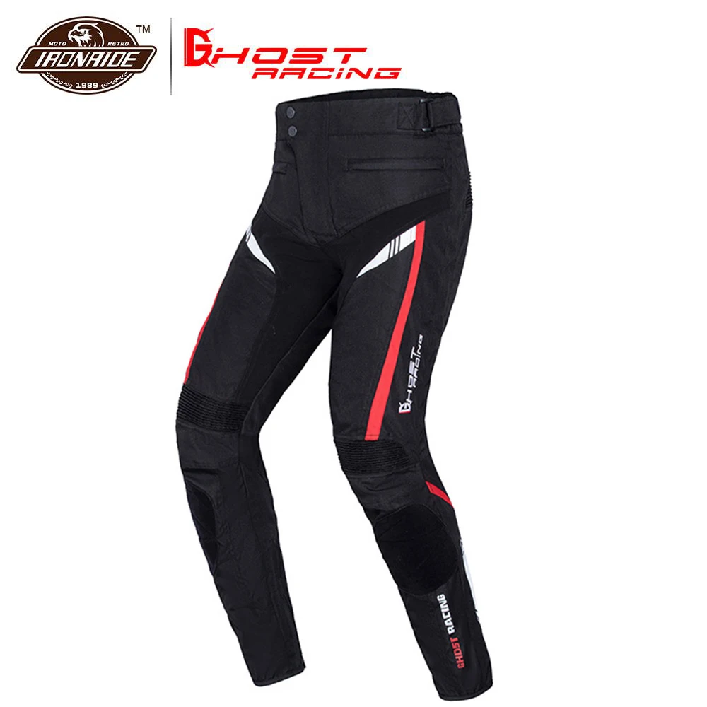 

GHOST RACING Winter Motorcycle Pants Men Cold Proof Moto Pants Night Reflection Motorbike Protective Trousers Have Cotton Lining