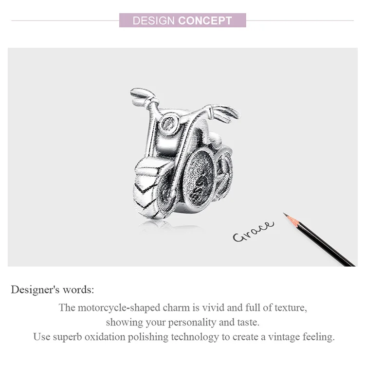 cartier bracelet bamoer Vintage 925 Sterling Silver Motorcycle Charm Cool Motorbike Pendant for Original Bracelet Bangle Women DIY Fine Jewelry earrings for women