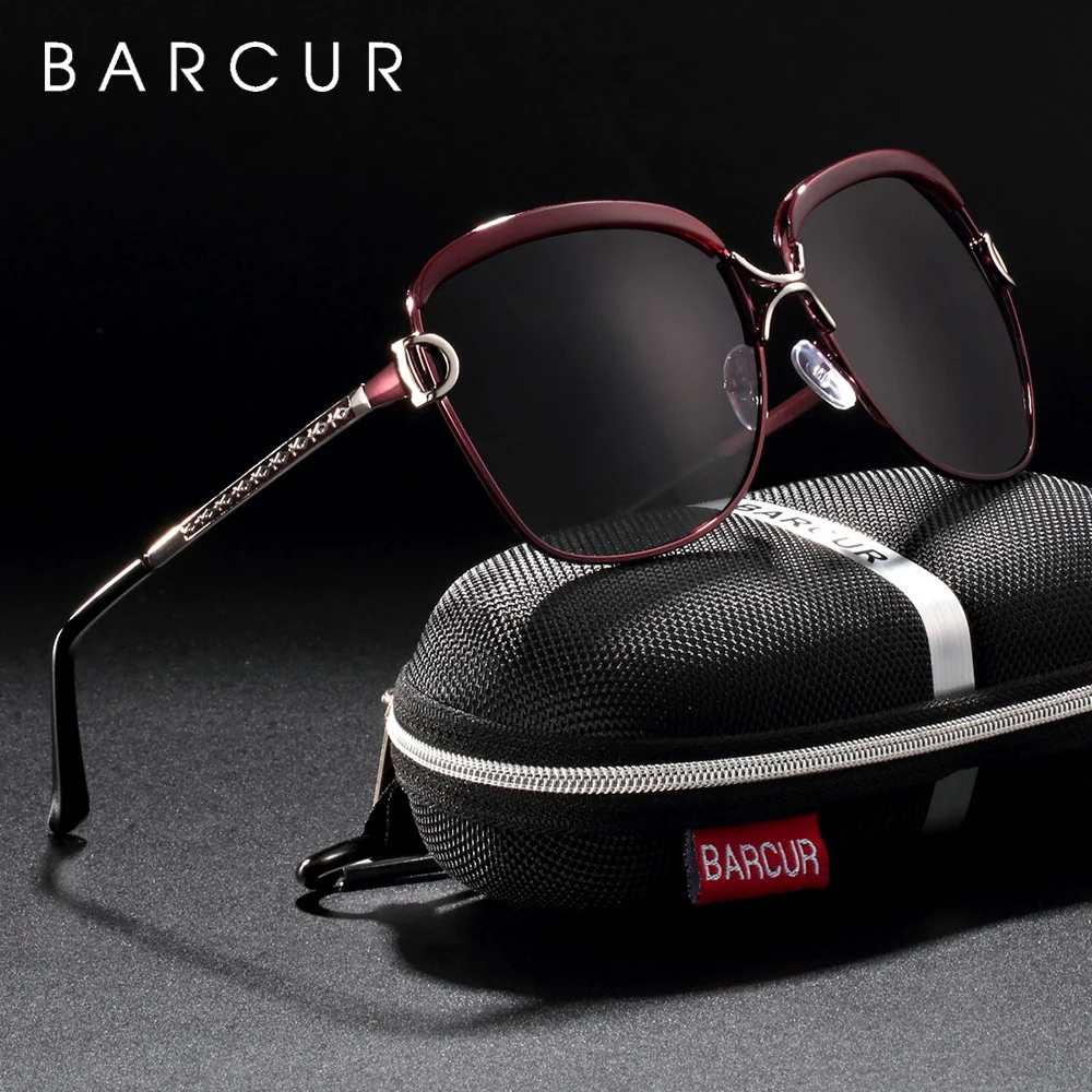

BARCUR New Fashion Sunglasses Women White Frame Gradient Polarized Sun Glasses Driving UV400 Eyewear with Update Box Free