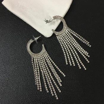 

Western style star with the same circle tassel crystal earring temperament elegant woman