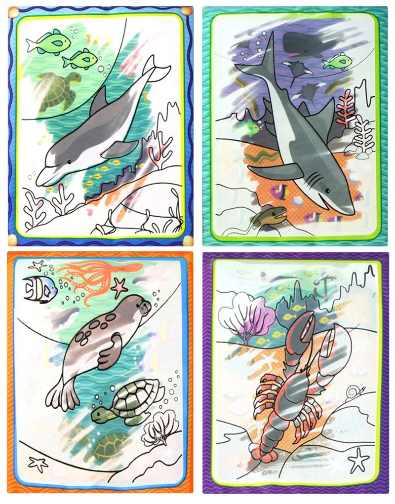 Тканевая Волшебная водная книга для рисования, Детская обучающая доска для рисования, мультяшная раскраска, блокнот для рисования, детские развивающие игрушки
