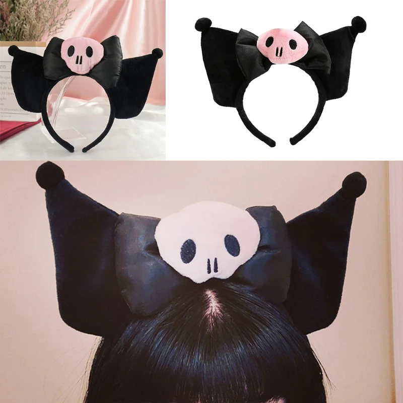 Cartoon Plush Cow Ears Headband with Bells Ribbon Bow Lolita Hair Hoop Kawaii Animal Easter Rabbit Ear Headbands A16 21 Dropship cute halloween costumes