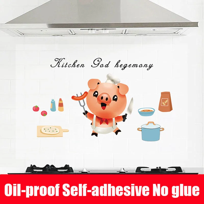 

Self-adhesive Kitchen Oil Sticker High Temperature Resistance Aluminum Foil Waterproof Kitchen Wall Tile Stickers Cartoon s