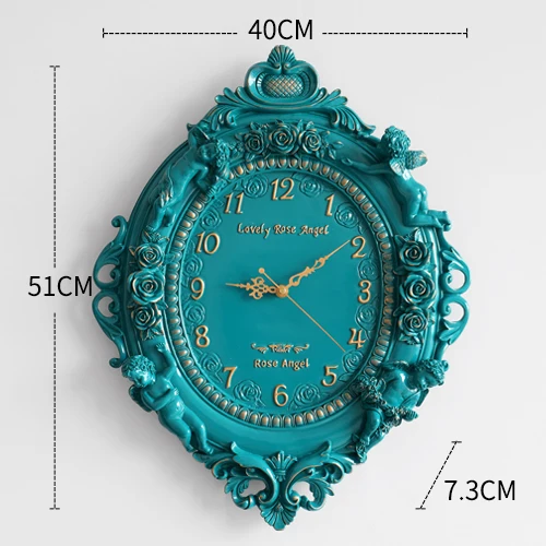 Art Mute Wall Clock Watch Angel Quartz Clock green  
