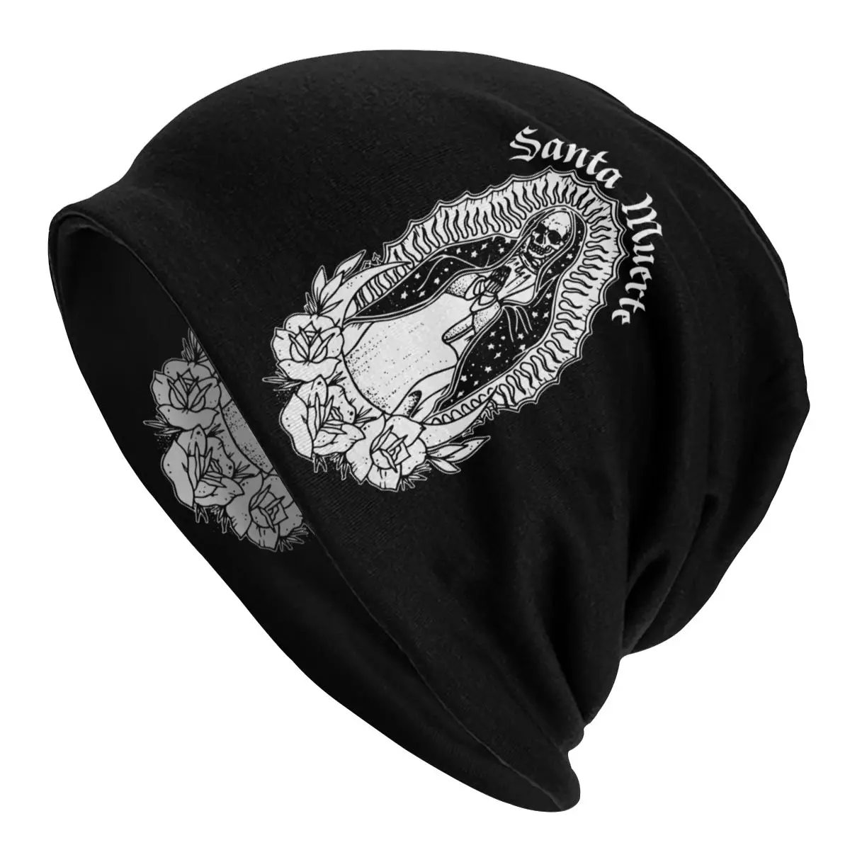 

Santa Muerte Saint Death Caps Autumn Winter Street Skullies Beanies Hats Men Women Adult Summer Warm Dual-use Bonnet Knit Hat