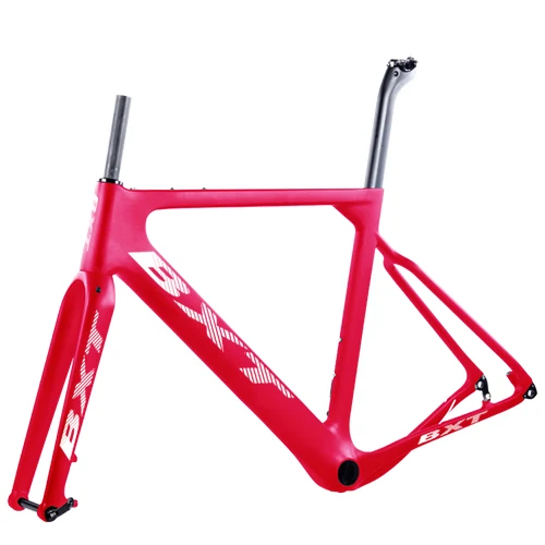 BXT pink BXT Заводской магазин T800 карбоновая дорога MTB гравий рама велосипеда через мост дисковый тормоз DI2 циклокросс гравий набор углеродных велосипедов - Цвет: BXT pink