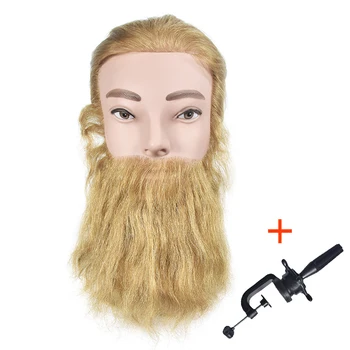 

20cm Male Beard Mannequin Dummy 100% Human Hair Men Training Mannequin Head With Real Human Hair