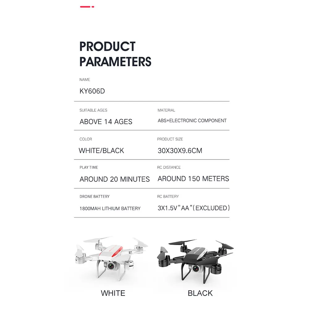 KY606D Дрон 4k Профессиональная HD камера 20 минут на большое расстояние давление воздуха парение ключ взлет радиоуправляемый самолет Дрон