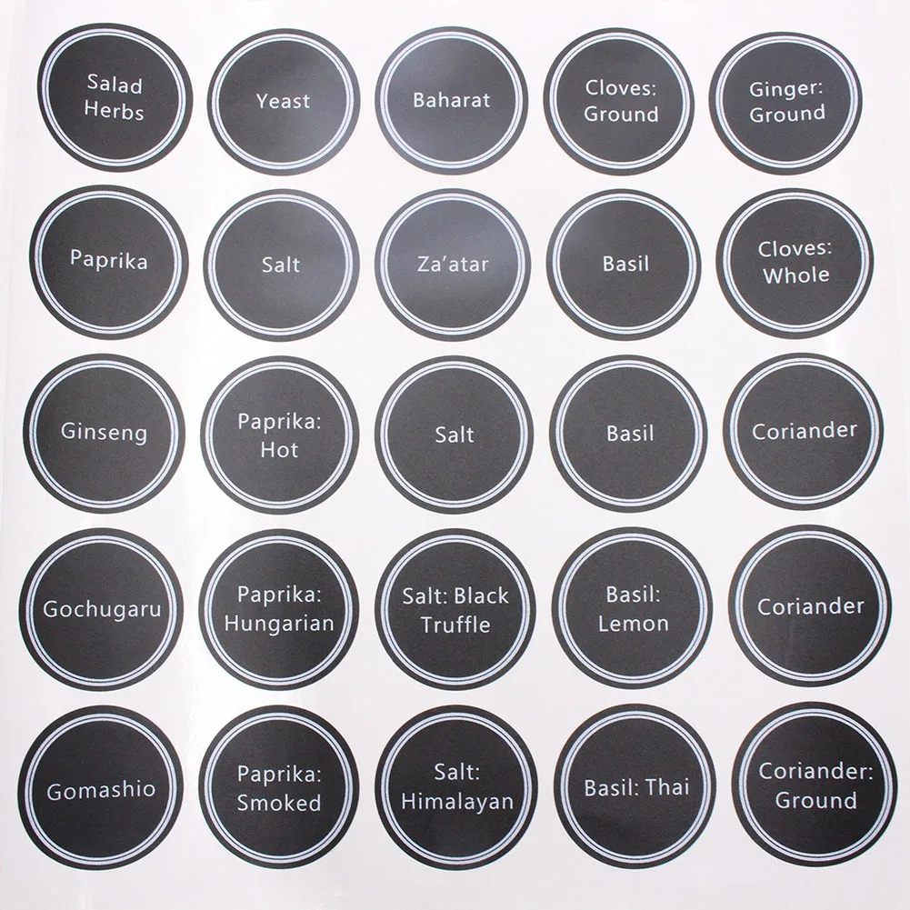 aeProduct.getSubject() 13pcs Waterproof Jar Stickers Round Bottle Tags Spice Labels Pantry Printed Decor Home Accessories PVC Adhesive Kitchen