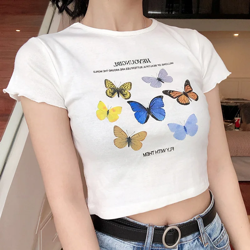 

Funny T shirts Women Vogue Instagram Fashion Summer Casual Girls Can Do Anything Crewneck Edgy Hip Hop Unicorn Tees Streetwear