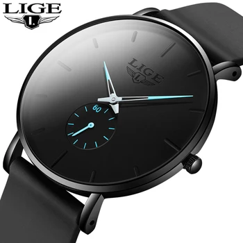 

LIGE Fashion Watch Men Waterproof Slim Mesh Strap Minimalist Wrist Watches For Men Quartz Sports Watch Clock Relogio Masculino