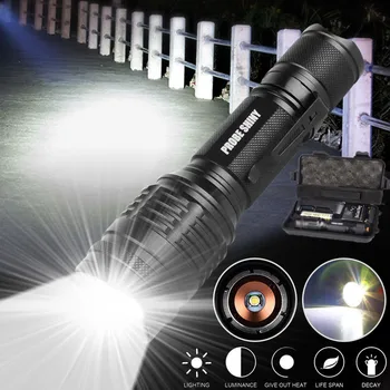 

Outdoor Portable Led flashlight Powerful T6 LED Flashlight X800 Torch USB Rechargeable Waterproof Lamp Ultra Bright flashlight