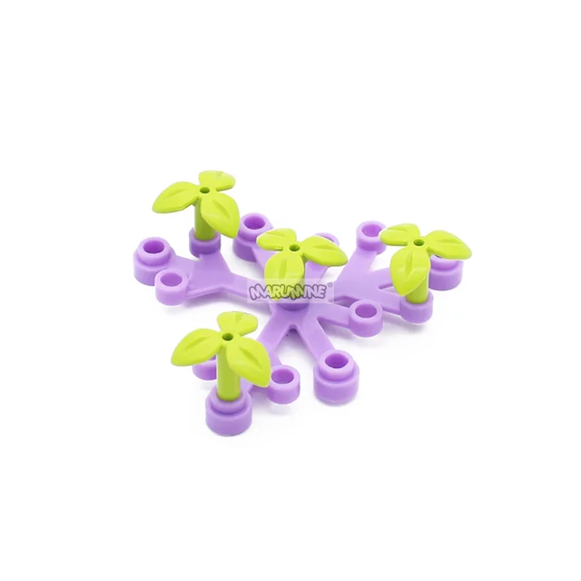 MARUMINE 37695 Plant Stem With 3 LeavesMOC Bricks Tree Accessories 200PCS Home Garden Buildings Blocks Parts For Hobby Modeling 4