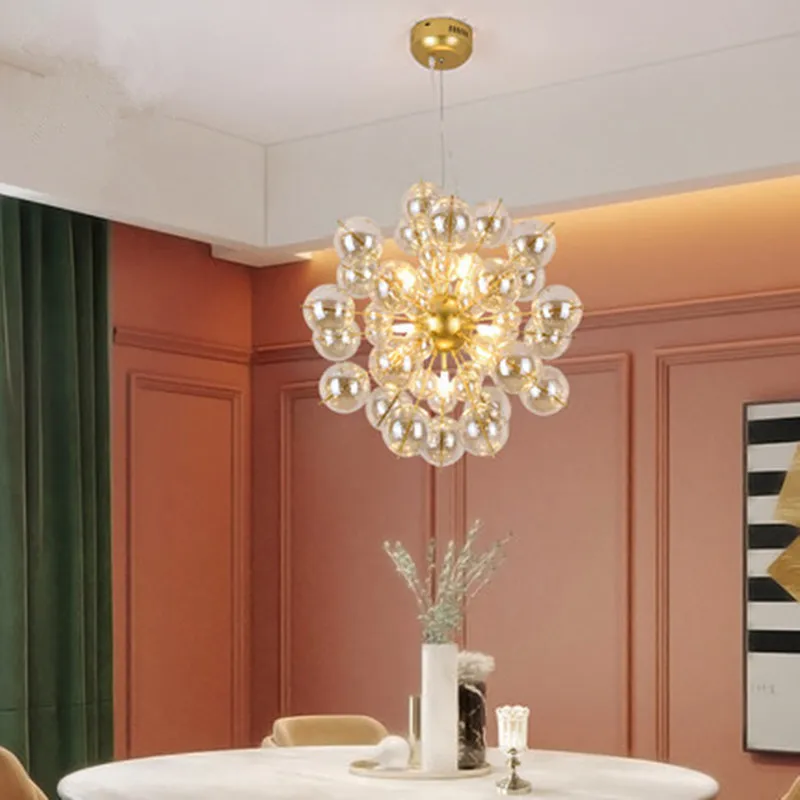 Nordic glass ball bubble pendant lamps post modern art restaurant bedroom living room pendant lgihts