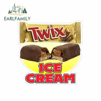 

EARLFAMILY 13cm x 13cm for Twix Ice Cream Concession Restaurant Food Car Stickers Vinyl Refrigerator VAN Decal JDM Accessories