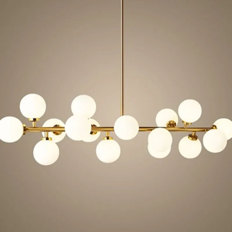 

Modern Glass Balls Pendant Lamp Light Luxury Branch Chandelier Magic Bean LED Lighting Fixture Living Room Home Decoration