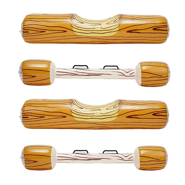 D7WF Battle Log Rafts Summer Swimming Pool Paly Set for Kids/Friends/Family Play with Ride on Realistic Log Rafts 6