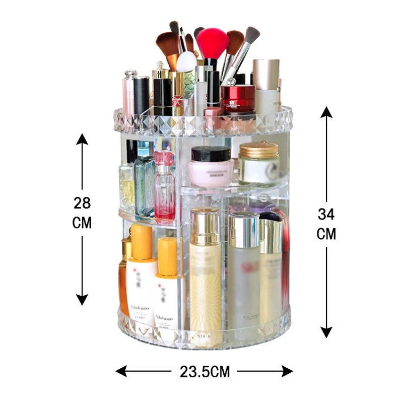 360 Acrylic Rotating Makeup Organizer
