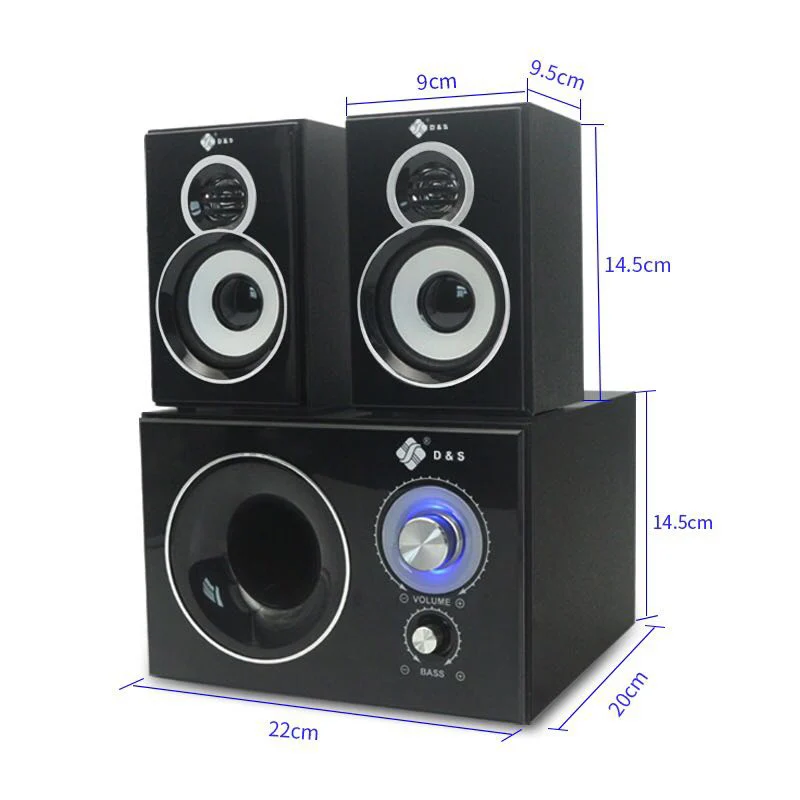 Black With Bluetooth Бас и ВЧ Регулируемый динамик s Bluetooth компьютерный Настольный динамик телефон MP4 сабвуфер домашний 3D объемный стерео громкий динамик - Цвет: Black With Bluetooth