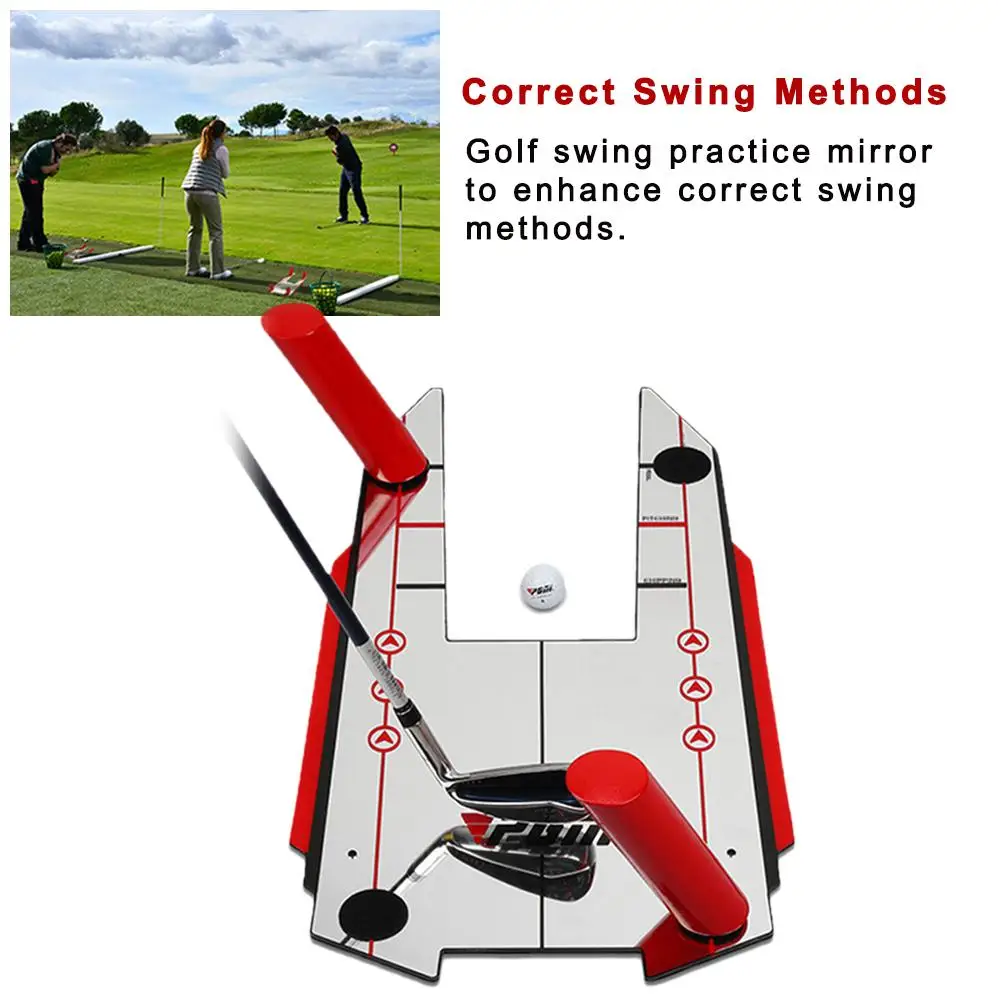 Качели для гольфа, прямая практика для гольфа, зеркало для выравнивания, тренировочный тренажер для качания, линия для глаз, аксессуары для гольфа, 30,8x51 см