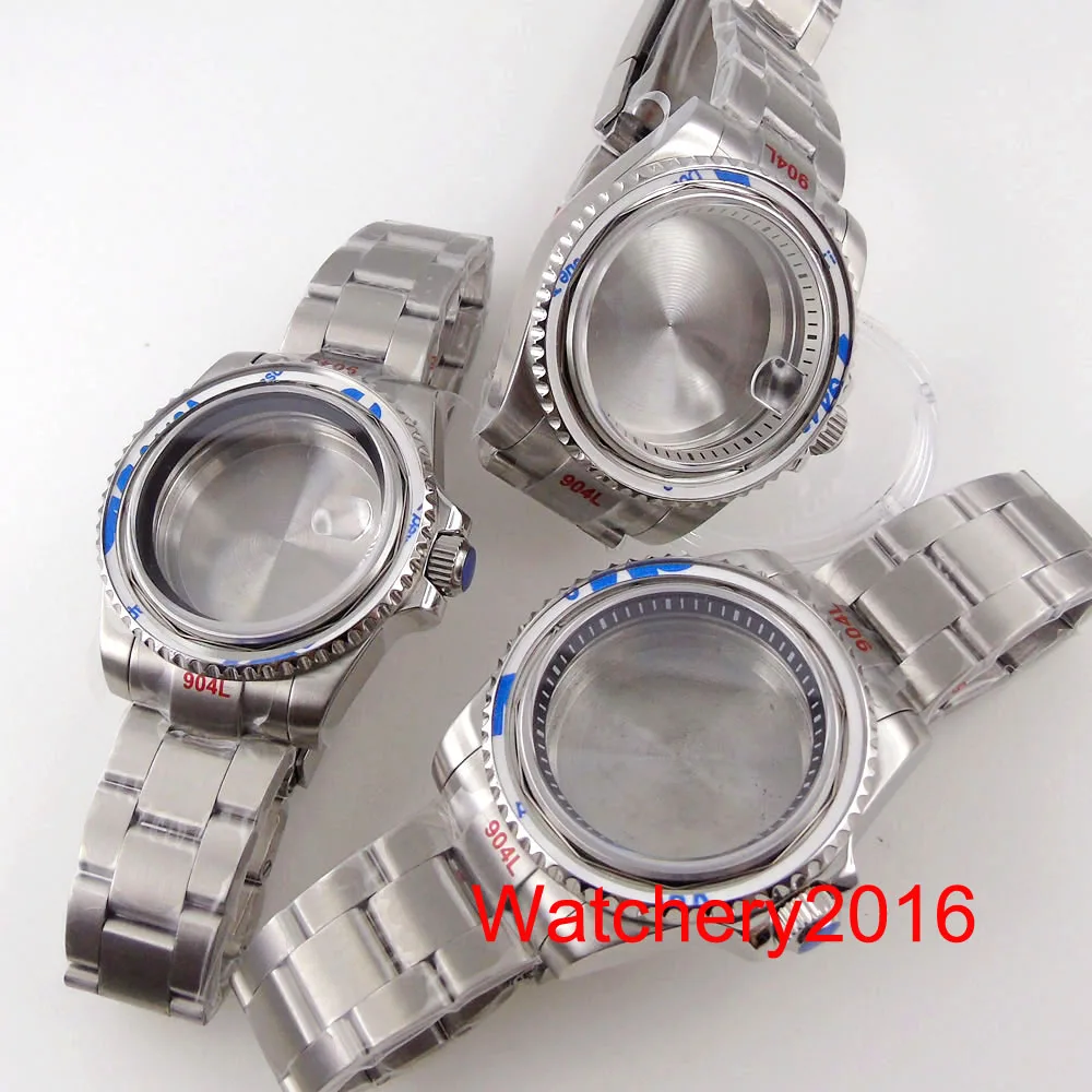 40MM Watch Case Cyclops Date Magnification Sapphire Glass Fit NH35 Movement Steel Strap | Наручные часы
