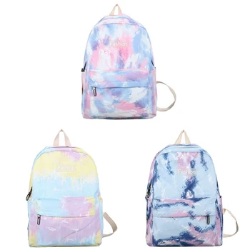 

Fashion Women's Nylon Backpack Travel and Leisure Tie Dye Student Large Capacity School Bag Laptop Backpack
