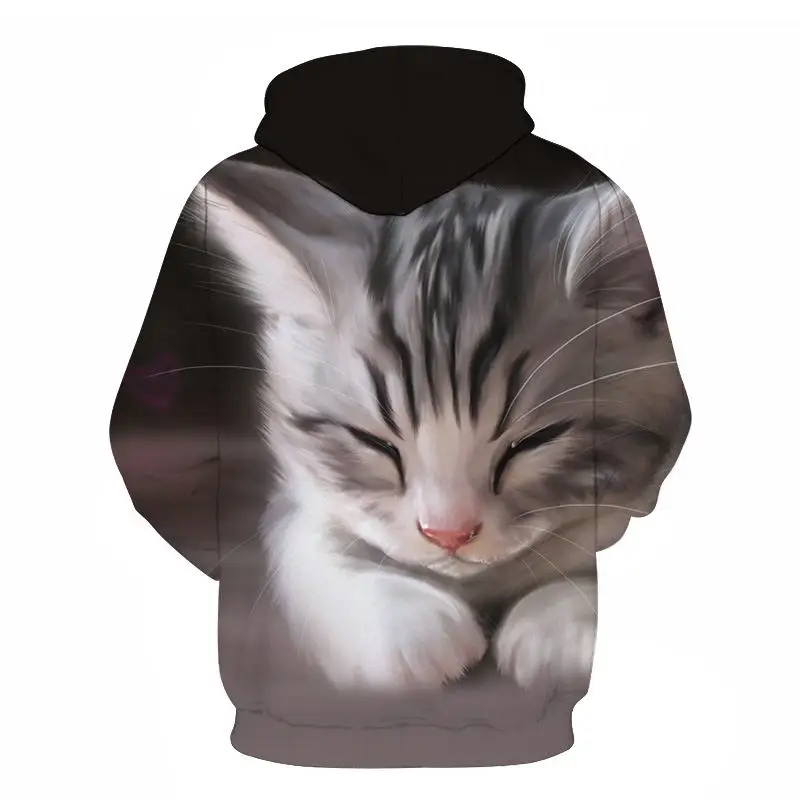  New Cut Cat Hoodies 3D Print Women's Sweatshirt Pullover Long Sleeve Hooded Lady Streetwear Hip Hop