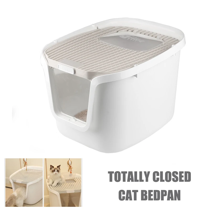 

Fully enclosed cat bedpan Multifunction toilet for cats With cat toy Deodorant Antibacterial large size cat tray cat toilet