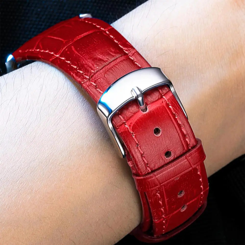 Ремешок для часов Tissot мужчин и женщин браслет из воловьей кожи со стальной