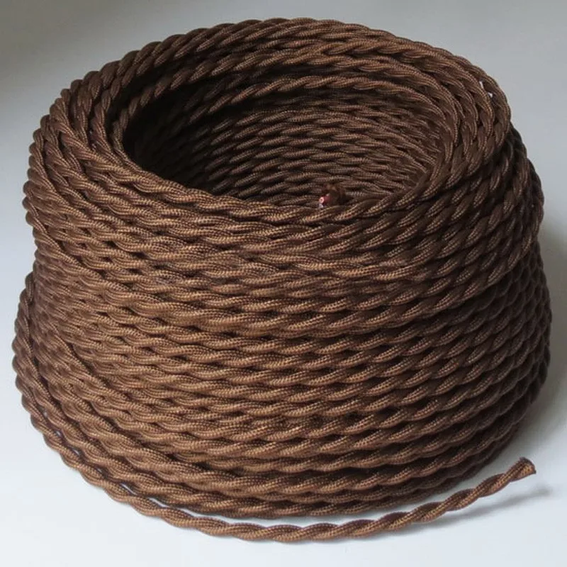 FREE Shipping 50mlot 2x0.75mm Textile Electrical Wire Color Braided Wire Fabric Covered Electrical Power Cord Fabric Wire (6)
